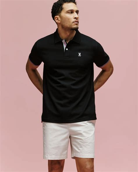 Mens Black Pb Archive Classic Bunny Pique Polo | Psycho Bunny