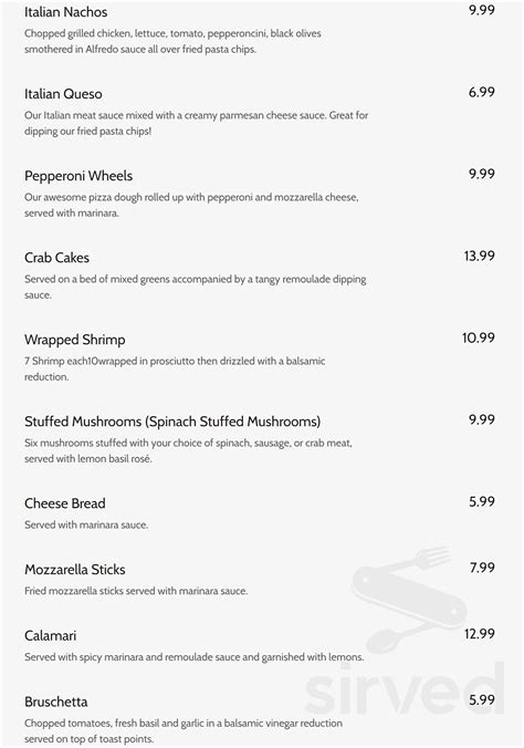 Stefano's Brooklyn Pizza menu in Harlingen, Texas, USA