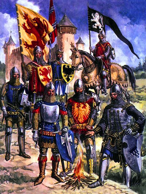 English knights during the Hundred Years War | Medieval banner, Medieval knight, English knights