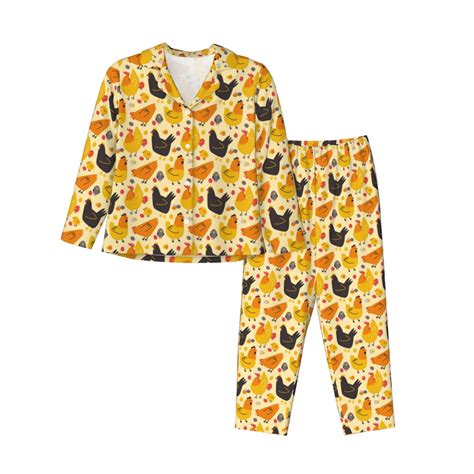 Sikiie Funny Chicken Women's Long-Sleeve Shirt and Full-Length Bottom ...