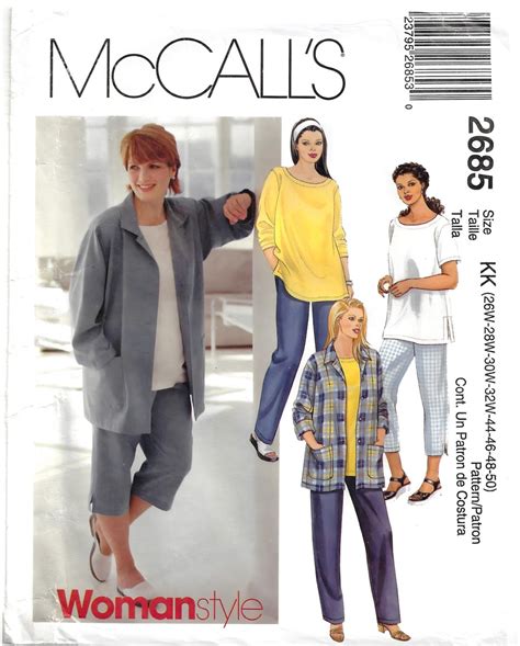 Mccalls 2685 Sewing Pattern for Womens Plus Size Easy Fitting Shirt ...
