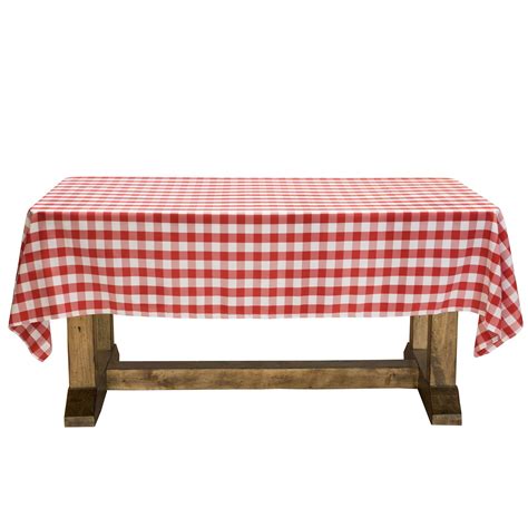 Red Checkered Tablecloth Picnic Table