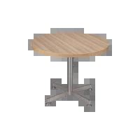 GC 9012 Cafe Table by Geeken | PLPB Edge Banded Top & SS Frame