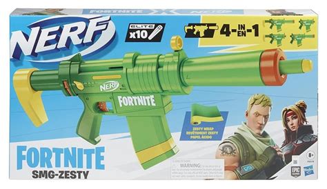 Nerf Fortnite SMG-Zesty Elite Dart Blaster, Removable Stock, Barrel and ...