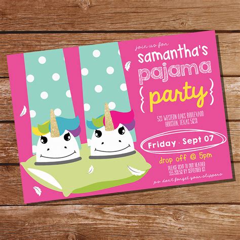 Pajama Party Sleepover Invitation | Tween Party | Slumber Party Invita ...