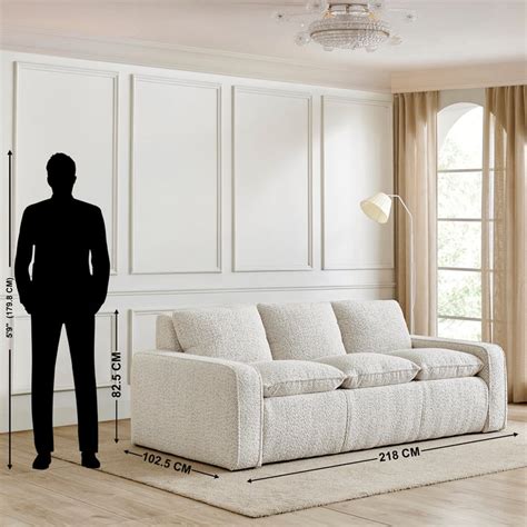 Buy Salzburg Fabric 3-Seater Sofa - Ivory from Home Centre at just INR ...