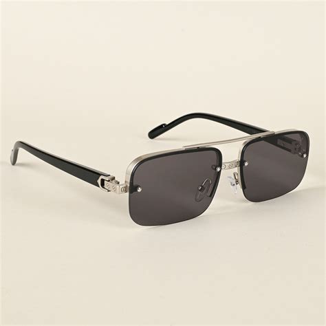 Buy Voyage Black Rectangle Sunglasses for Men & Women - 2317MG4502 Online