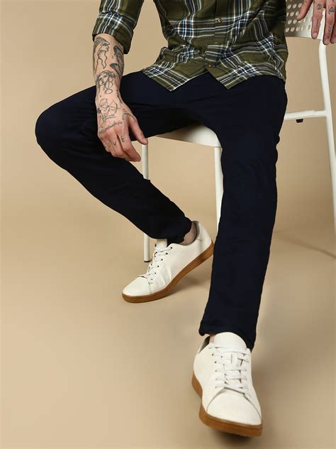 Navy Blue Raw Wash Skinny Fit Stretchable Jeans – necked jeans