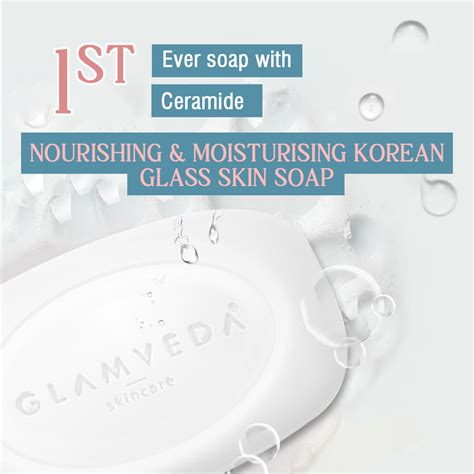 Glamveda Rice & Ceramide Skin Brightening Soap with Hyaluronic acid ...
