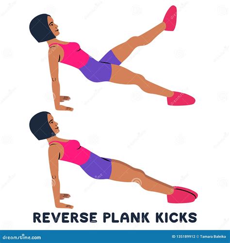 Reverse Plank Kicks. Reverse Plank. Sport Exersice. Silhouettes of Woman Doing Exercise. Workout ...