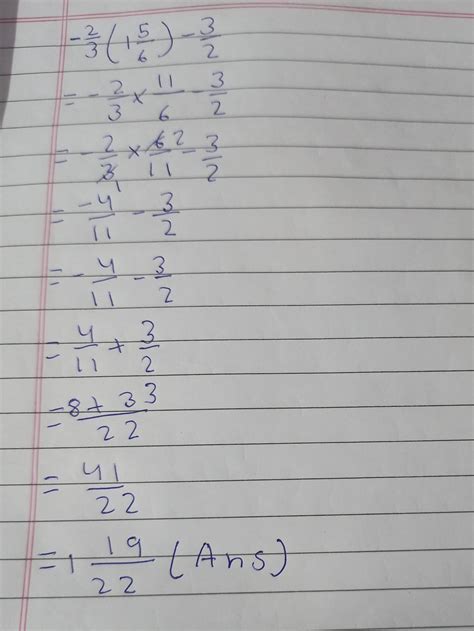 Simplify - -2/3 1 5/6 -3/2 - Brainly.in