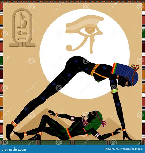 Religion of Ancient Egypt. Goddess Nut and God Geb. Stock Vector ...