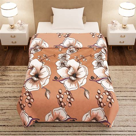 Finley 300 GSM Brown Floral Single Size Blanket – StoryAtHome.com