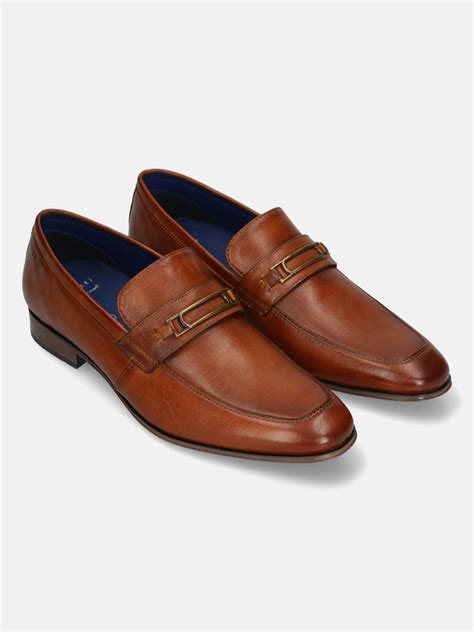 bugatti Cognac Premium Leather Slip-ons Formal – bugatti Shoes India