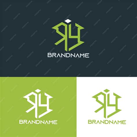 Premium Vector | Modern monogram initial letter ry logo design template