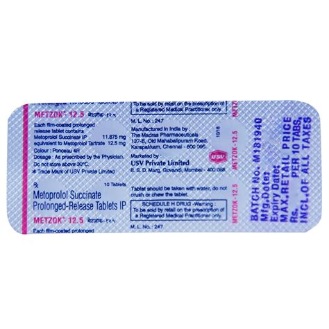 Metzok 12.5 Tablet 10's Price, Uses, Side Effects, Composition - Apollo ...