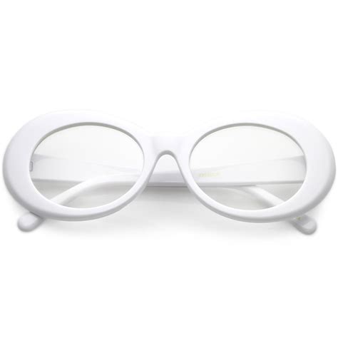 Large Clout Goggles Thick Oval Eyeglasses Clear Lens 53mm (White ...