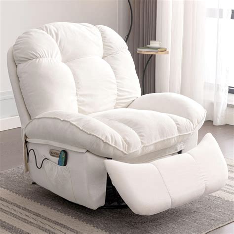 Buy EDWELL Power Recliner Chair, Swivel Recliner Chair with Massage and ...