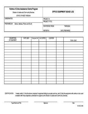 Usage Form - Fill Online, Printable, Fillable, Blank | pdfFiller