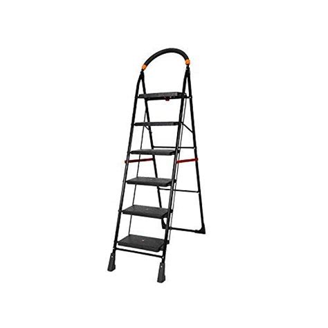 Prego Black Heavy Folding Ladder/Steps Ladder (6 Steps Ladder) : Amazon ...