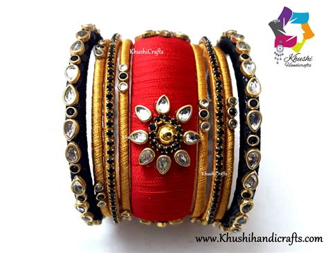 Buy Black and Red Silk thread Bangles Online! – Khushi Handicrafts
