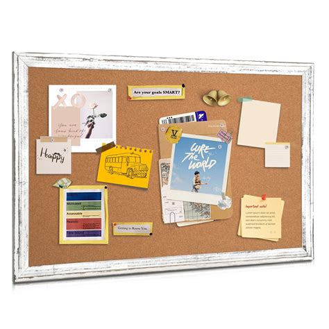 QUEENLINK Corkboard Bulletin Board, 36 x 24 Inches,Notice Pin Board for ...