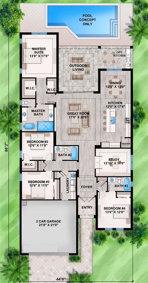Contemporary Plan - 2,574 Square Feet, 4 Bedrooms, 3 Bathrooms | Floor ...