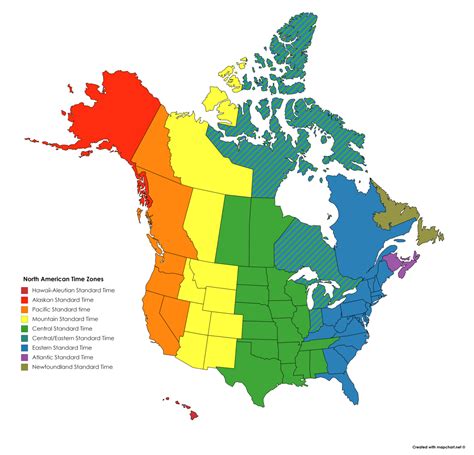North america time zone map - mensnc