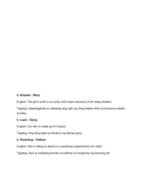 SOLUTION: Pagsasalin ng mga salita sa ingles at filipino - Studypool