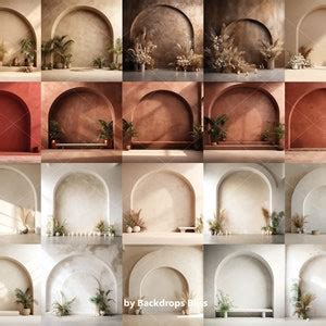 Buy Boho Maternity Digital Backdrop Room Minimal Arches Backdrop ...