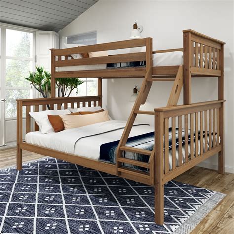 Plank+Beam Solid Wood Bunk Bed for Small Rooms, Twin XL over Queen ...