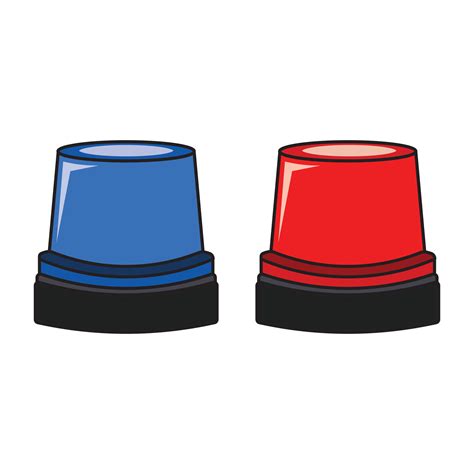 kids drawing Vector illustration Police flasher, siren vector set. Red ...