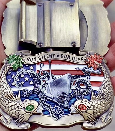 Navy Submarine Warfare Belt Buckle | Submarine Dolphin Belt Buckle ...