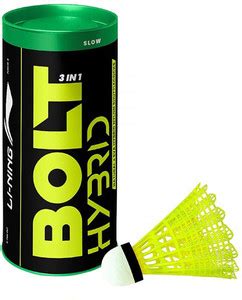 LI-NING Bolt Hybrid (3 in 1) Nylon Badminton Shuttlecocks (Yellow ...