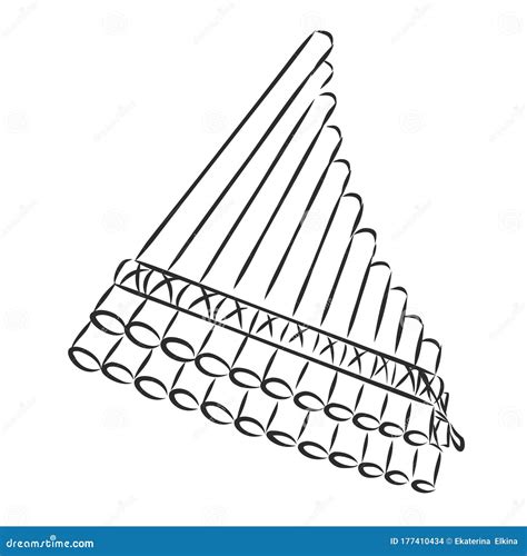 Pan Flute Music Instrument, Sketch. Vector Illustration Stock ...