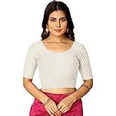 SAGIBO Round Neck Dobby Cotton Lycra Stretchable Elbow Sleeve Readymade ...