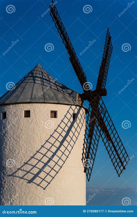Isolated Old Vintage Don Quixote Windmill Profile Stock Image - Image ...