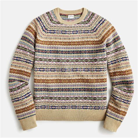 NWT J Crew 100% Wool Fair Isle Sweater in Heather Sand | eBay