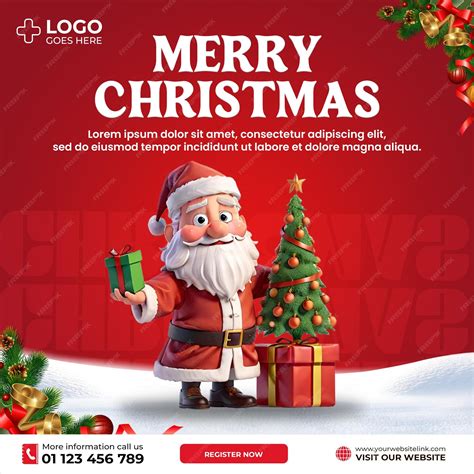 Premium PSD | Merry christmas social media post psd template merry ...