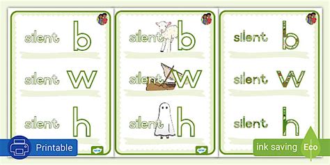 Grade 3 Phonics, Silent b, h and w Sound Posters