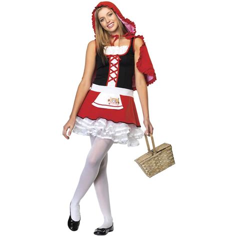 Lil' Miss Red Riding Hood Fairy Tale Cute Fancy Dress Up Halloween Teen Costume - Parties Plus