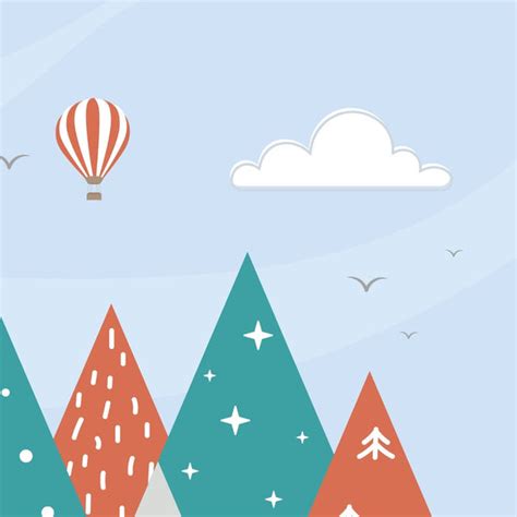Playful Mountain Landscape, Kids Room Wallpaper – Life n Colors