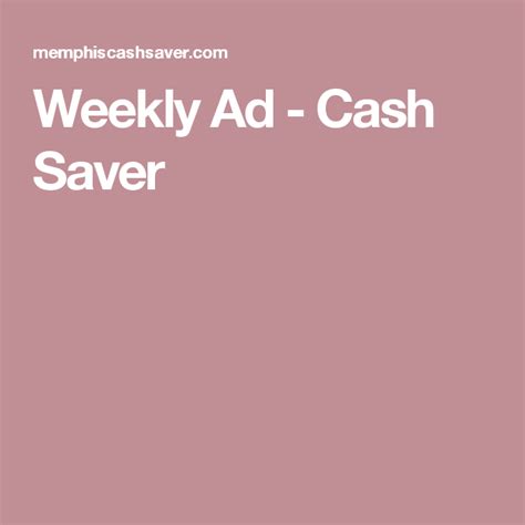 Cash Savers Weekly Sale Ad
