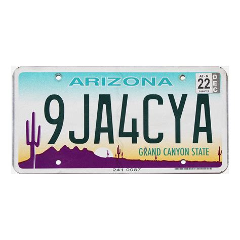 2022 Arizona #9JA4CYA | Online License Plate Warehouse