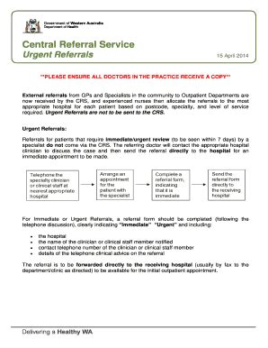 Fillable Online gp health wa gov WA Health Announcement on Urgent ...
