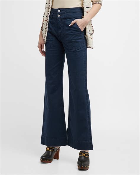 Veronica Beard Jeans Belisa High-Rise Wide Cargo Pants | Neiman Marcus