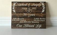 50 Yr Wedding Anniversary Gift by 50 Year Anniversary 50th Anniversary Ideas Custom Wood Sign 50 Yr Wedding Anniversary Gift