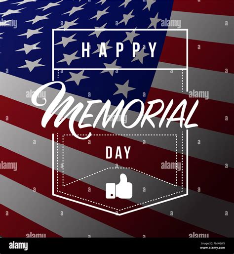 happy memorial day us flag line quote message concept isolated over a ...