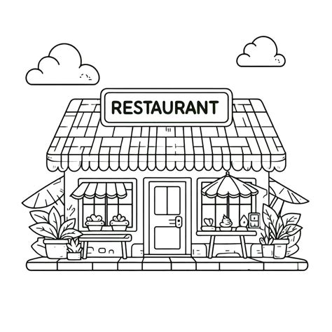 Restaurant Coloring Pages 的图像结果