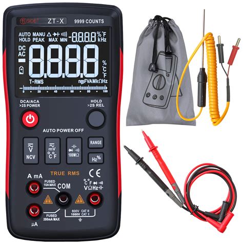 BSIDE ZT-X True-RMS Digital Multimeter 3-Line Display 9999 Counts ...